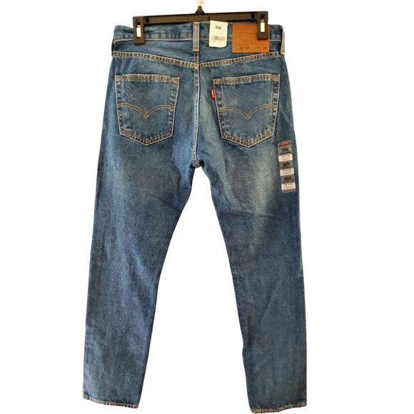 Levis Premium 501 Original Fit Jeans 29x30 Men’s Button-Fly Straight Leg Denim C - Picture 4 of 12